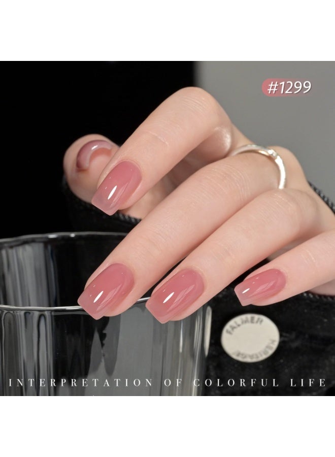 GAOY Jelly Nude Gel Nail Polish Set, 6 Transparent Colors Sheer Red Pink Brown Soak Off UV Light Cure Gel Polish Kit for Salon and Nail Art DIY at Home - Image 4