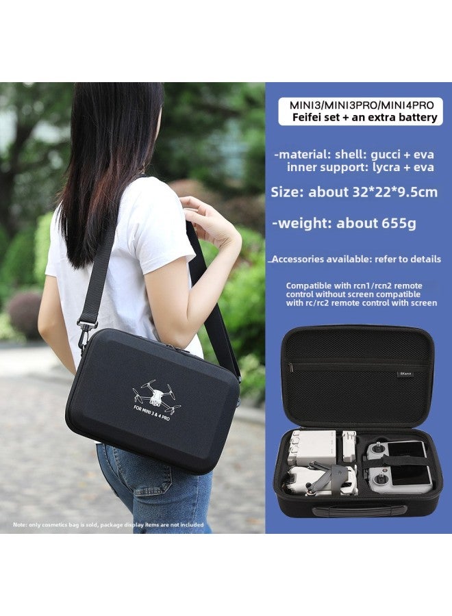 Bkano Is Suitable For DJI Mini3/4Pro Bag Changfei Suit Bag Cosmetics Bag Backpack Messenger Bag Box-Color:Mini3/3pro/4pro Changfei Version Black Storage Bag-Size:About 32*22*9.5cm  - Image 1