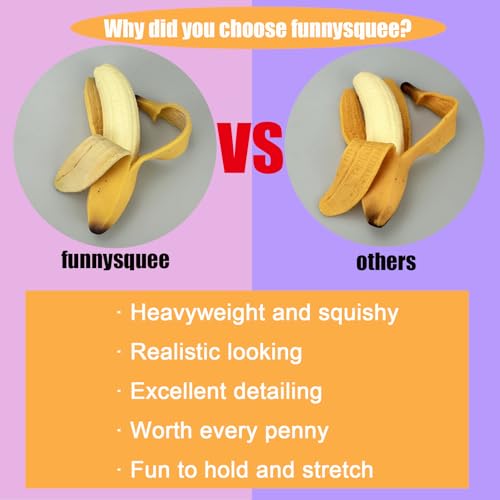 funnysquee Banana Squishies Stress Relief Soft Scented Simulation Bananas Fruit Squeeze Toys Cute Birthday Gift Novelty Toy for Kids Yellow Banana - Image 5