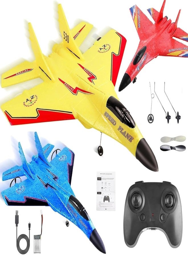 Amitasha Remote Control Airplane for Kids & Adults, EPP Foam RC Glider Jet Aircraft with Automatic Balance Gyro, Night Lights, Stunt RC Gifts for Boys - Image 1