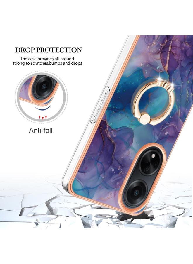 اس-توب جراب لهاتف OPPO A98، جراب هاتف IMD مزدوج الجوانب مطلي بالرخام مع حلقة - Image 4