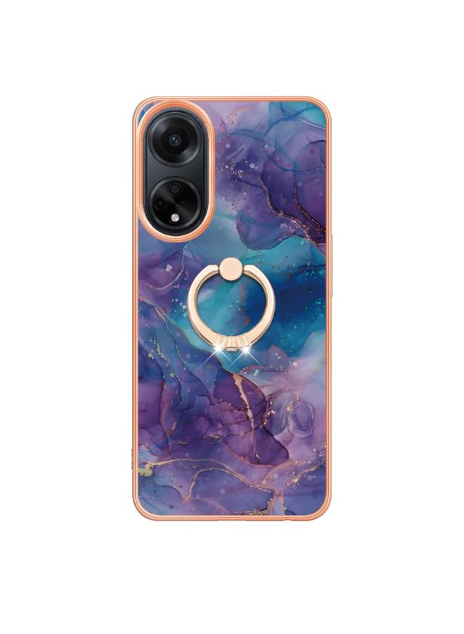 اس-توب جراب لهاتف OPPO A98، جراب هاتف IMD مزدوج الجوانب مطلي بالرخام مع حلقة - Image 2