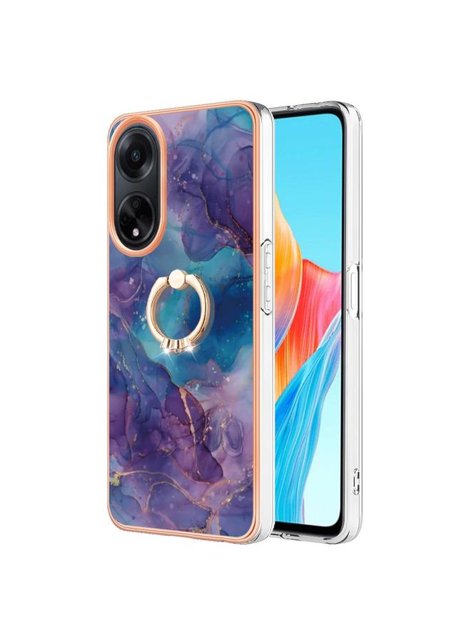 اس-توب جراب لهاتف OPPO A98، جراب هاتف IMD مزدوج الجوانب مطلي بالرخام مع حلقة - Image 1