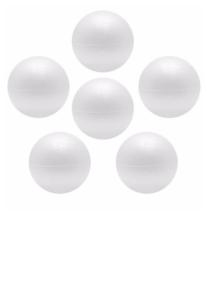كرافت ماجيك، كرات الستايروفوم البيضاء، كرات إسفنجية بيضاء من البوليسترين للفنون والحرف اليدوية، المنزلية، المشروعات المدرسية، عبوة تزيين الحفلات مكونة من 6 قطع (الحجم - 10 سم) - Image 1