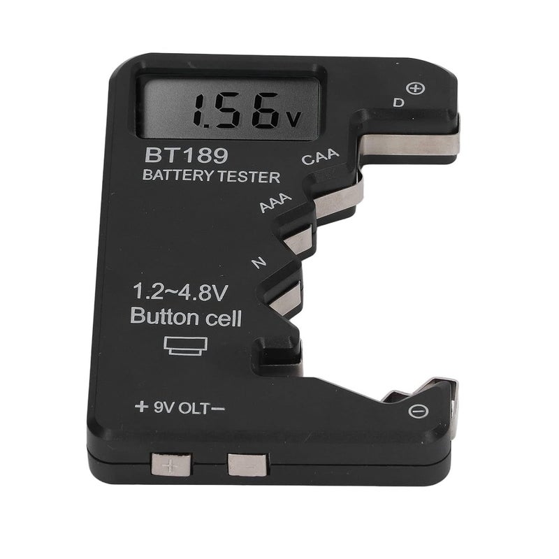 مقياس دقة سعة البطارية أداة عرض رقمية موثوقة لبطاريات AA AAA 6F22 9V 1.5V سهلة الحمل للاستخدام اليومي أسود - Image 1