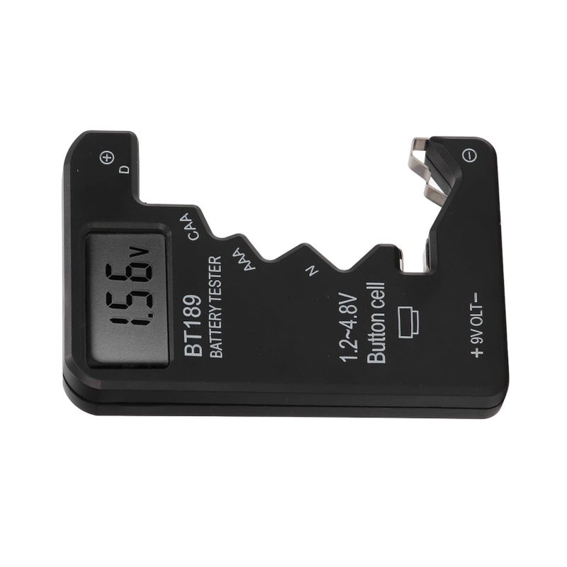 مقياس دقة سعة البطارية أداة عرض رقمية موثوقة لبطاريات AA AAA 6F22 9V 1.5V سهلة الحمل للاستخدام اليومي أسود - Image 3