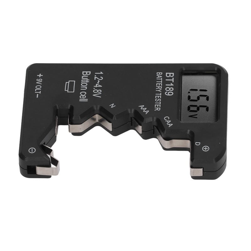 مقياس دقة سعة البطارية أداة عرض رقمية موثوقة لبطاريات AA AAA 6F22 9V 1.5V سهلة الحمل للاستخدام اليومي أسود - Image 4