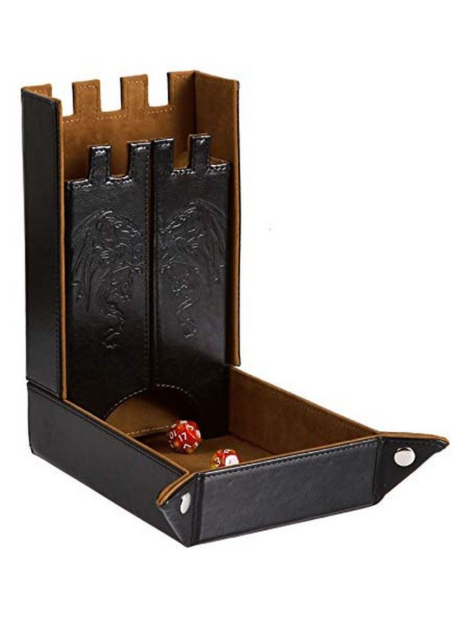 Forged Dice Co. Draco Castle Foldable Dice Tray And Dice Tower Foldable Dnd Dice Tray And Dice Rolling Tray Tower Perfect For Dungeons And Dragons Rpg And Tabletop Gaming Brown - Image 1