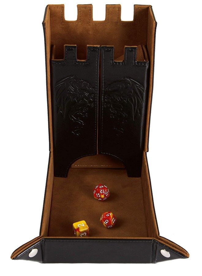 Forged Dice Co. Draco Castle Foldable Dice Tray And Dice Tower Foldable Dnd Dice Tray And Dice Rolling Tray Tower Perfect For Dungeons And Dragons Rpg And Tabletop Gaming Brown - Image 3