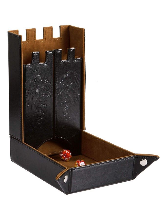 Forged Dice Co. Draco Castle Foldable Dice Tray And Dice Tower Foldable Dnd Dice Tray And Dice Rolling Tray Tower Perfect For Dungeons And Dragons Rpg And Tabletop Gaming Brown - Image 2