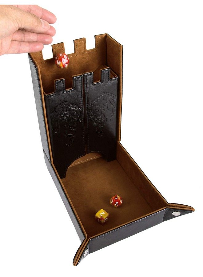 Forged Dice Co. Draco Castle Foldable Dice Tray And Dice Tower Foldable Dnd Dice Tray And Dice Rolling Tray Tower Perfect For Dungeons And Dragons Rpg And Tabletop Gaming Brown - Image 5