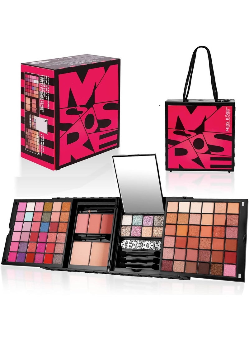 Miss Rose M 98 Color All In One Gift Makeup Kit Set, Include Eyeshadow Facial Blusher Eyebrow Powder Face Concealer Eyeliner Pencil And A Mirror,Makeup For Women Full Kit（379N) - Image 1