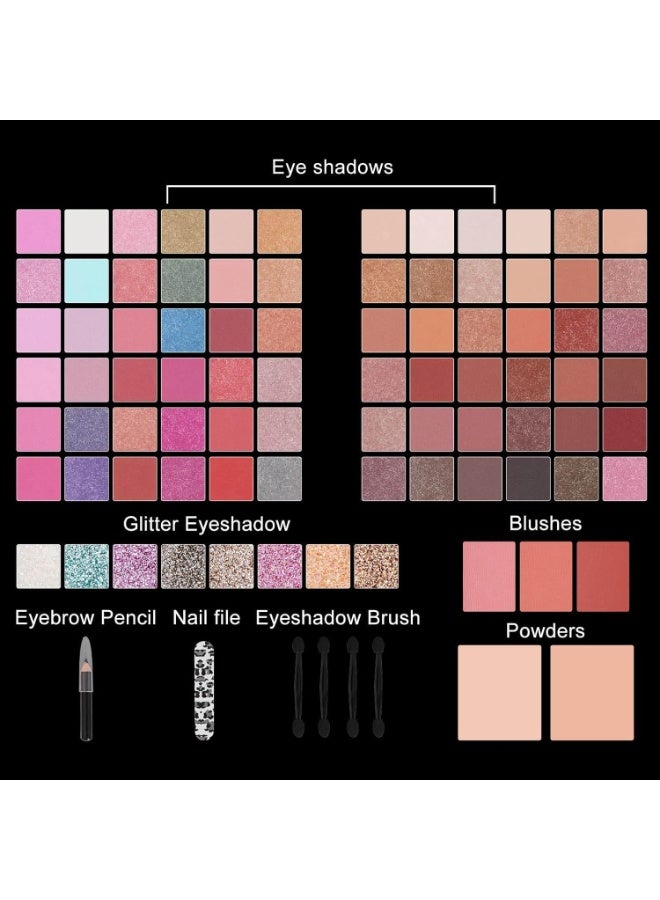 Miss Rose M 98 Color All In One Gift Makeup Kit Set, Include Eyeshadow Facial Blusher Eyebrow Powder Face Concealer Eyeliner Pencil And A Mirror,Makeup For Women Full Kit（379N) - Image 2