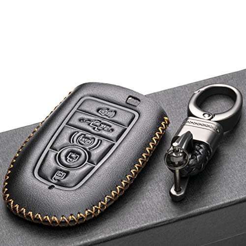 Vitodeco Leather Smart Key Fob Case Compatible with Ford Escape 2025, Bronco 2025, Explorer 2025, Edge 2025, Expedition 2025, F-150, Mustang 2025, F150 2025 and More Models (5-Button, Black) - Image 4