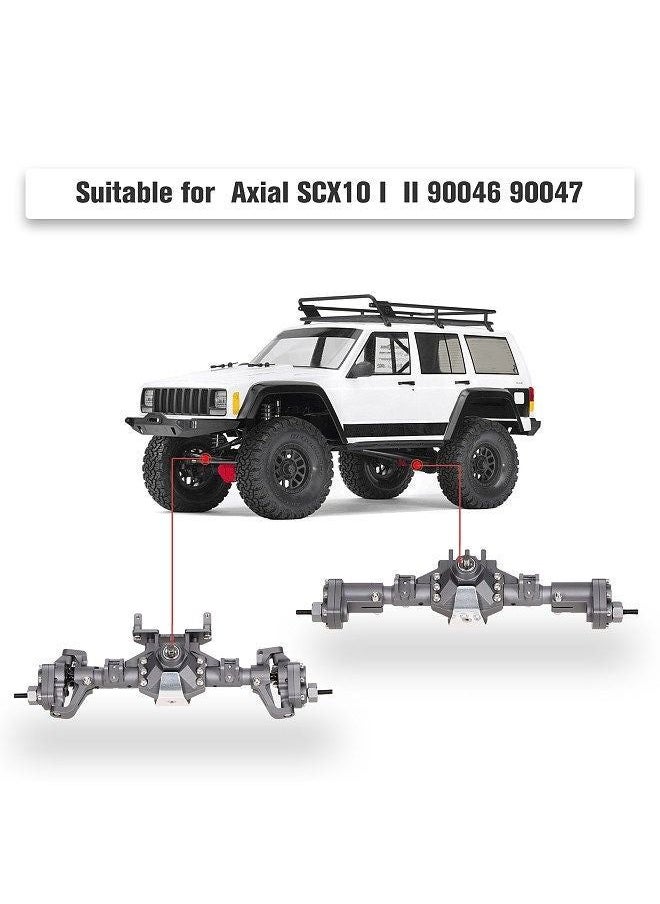 NIBEMINENT - CNC Machined Aluminum Alloy Front and Rear Axle for 1/10 RC Crawler Car Compatible with Axial SCX10 I II 90046 90047 RGT 86100 Redcat GEN8 DIY Upgrade Parts - Image 1