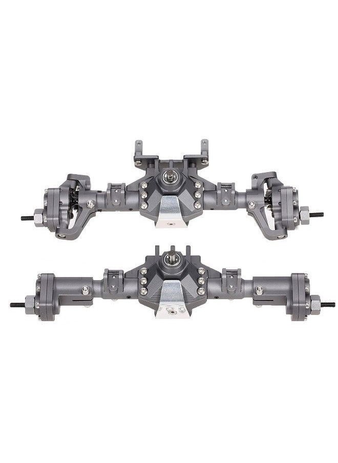 NIBEMINENT - CNC Machined Aluminum Alloy Front and Rear Axle for 1/10 RC Crawler Car Compatible with Axial SCX10 I II 90046 90047 RGT 86100 Redcat GEN8 DIY Upgrade Parts - Image 1