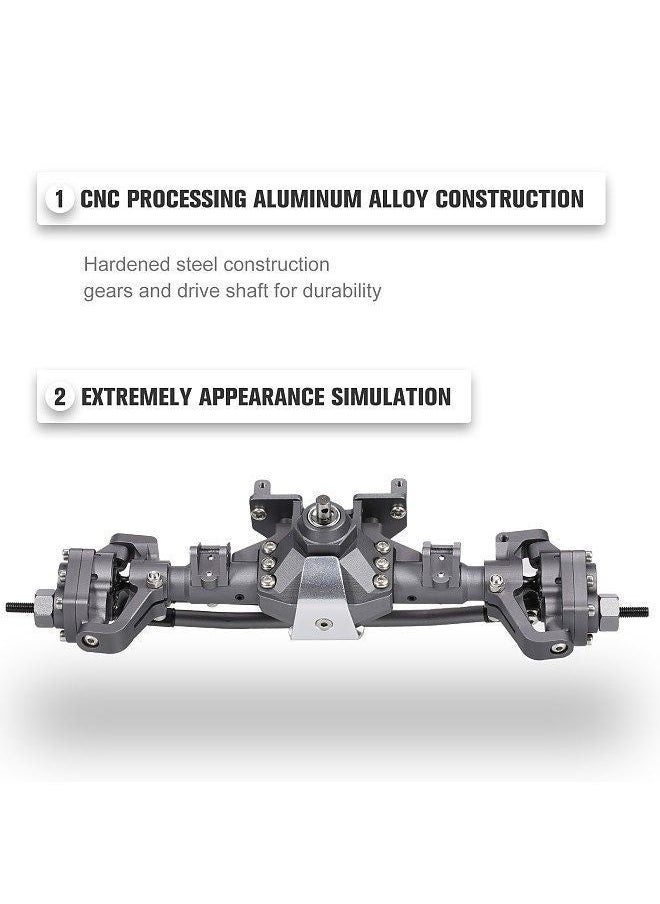 NIBEMINENT - CNC Machined Aluminum Alloy Front and Rear Axle for 1/10 RC Crawler Car Compatible with Axial SCX10 I II 90046 90047 RGT 86100 Redcat GEN8 DIY Upgrade Parts - Image 1