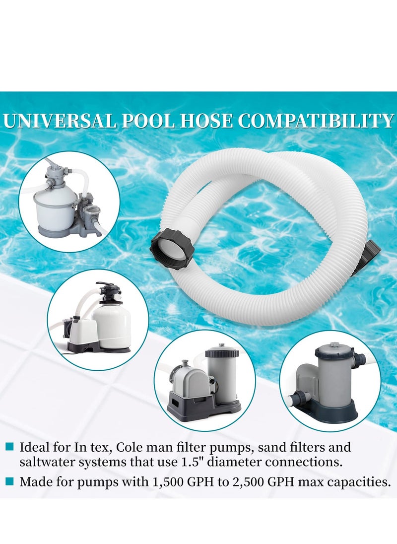 Excefore - Pool Pump Hoses Adapter - 1.5" Diameter, 59" Long, Pool Replacement Hose for Above Ground Pools, Compatible with Intexx, Coleman Filter Pumps, Sand Filters & Saltwater Systems 2 Pack - Image 1