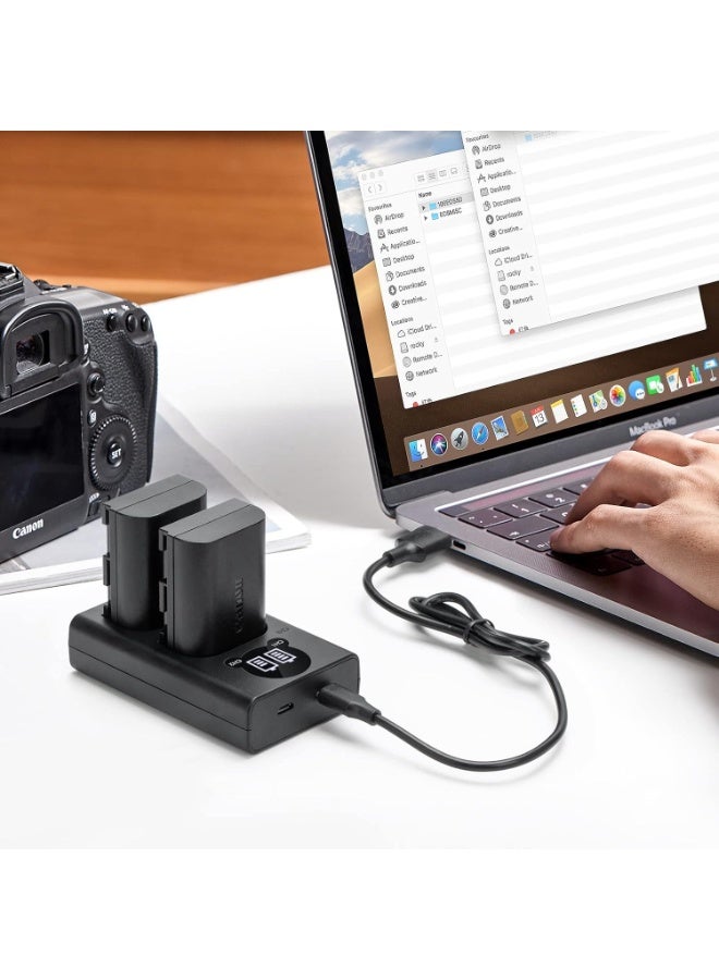 Dual Slot Battery Charger for Canon LC-E10 LC-E10C LC-E10E Batteries Compatible with EOS Rebel T7 T6 T5 T3 T100 4000D 3000D 2000D 1500D 1300D 1200D 1100D Cameras with Power Supply Cord - Image 4