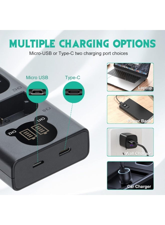 Dual Slot Battery Charger for Canon LC-E10 LC-E10C LC-E10E Batteries Compatible with EOS Rebel T7 T6 T5 T3 T100 4000D 3000D 2000D 1500D 1300D 1200D 1100D Cameras with Power Supply Cord - Image 5