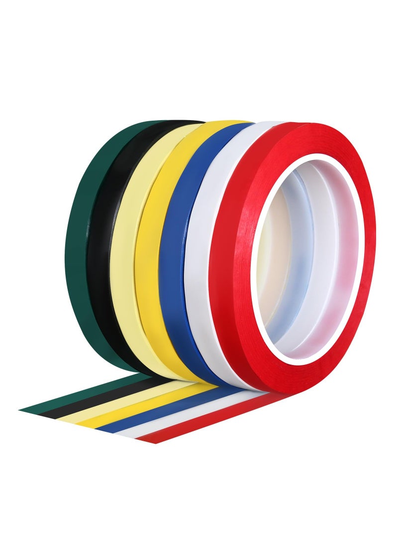 7 Pcs Pinstripe Tape Whiteboard Line 8mm Thin Dry Erase Board Lines for Graphic Chart Art Grid Marking Identification Transformer Insulation Color 216ft Per Roll - Image 1