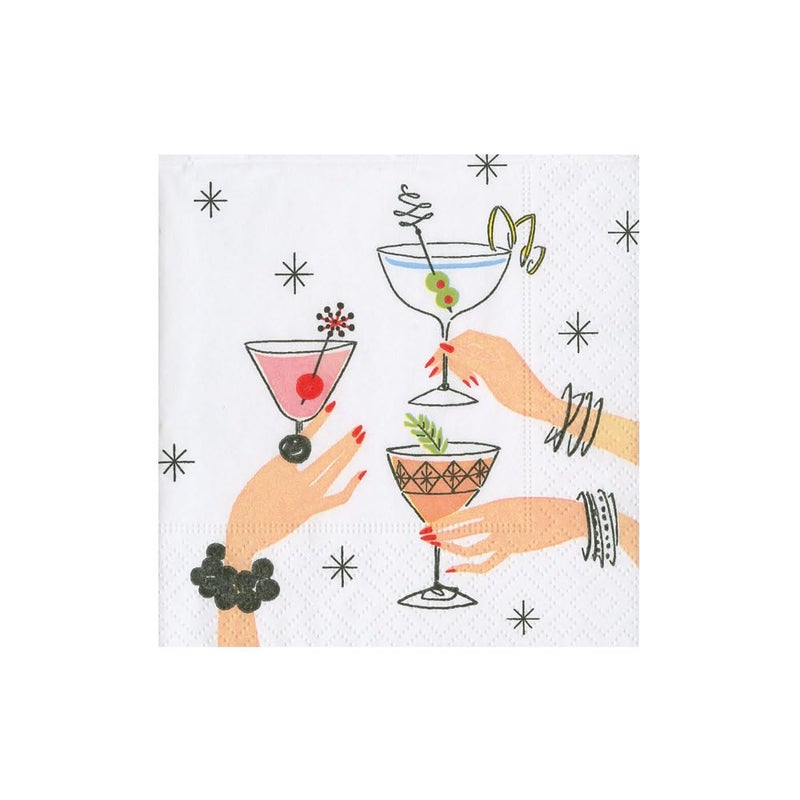 Caspari Aperitivo Cocktail Napkins  20 Per Package