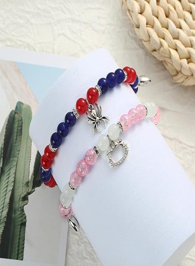 SUPER SOFTENER SUPERSOFTNER Magnetic Bracelets 2Pcs Love Matching Spidermen Beads Bracelet Set Adjustable Bracelets for Men Women Couples Friends Gift Friendship - (Pack of 2) - Image 2