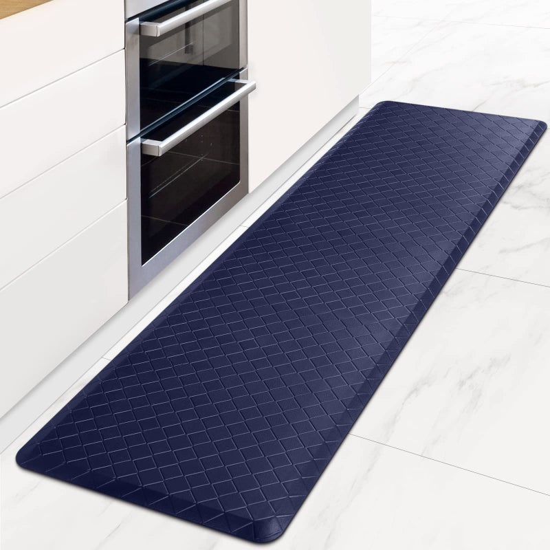 HappyTrends Kitchen Runner Rugs AntiFatigue mats173x 60Non Slip Waterproof Ergonomic Comfort Mat for Kitchen Floor Home Office Sink LaundryBlue