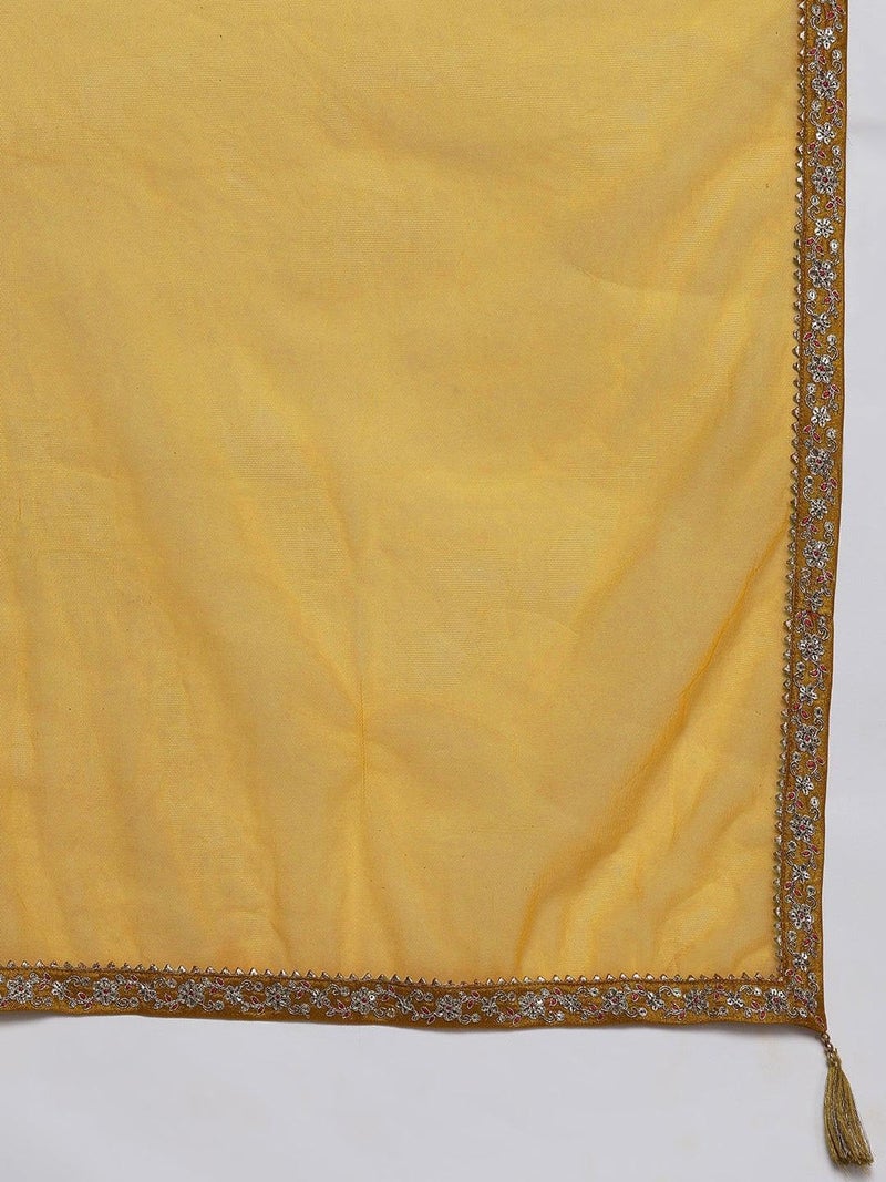 Libas Womens Embroidered Silk Blend Pakistani Kurta With Sharara and Dupatta - Image 3
