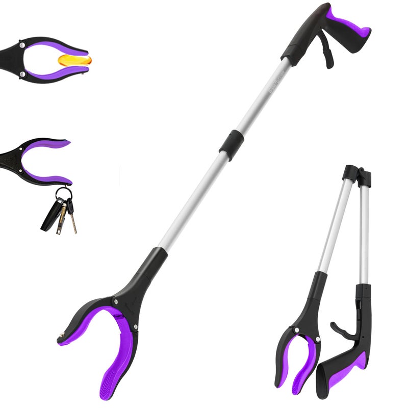 GrabRunner Grabber Reacher Tool 32 Reacher Grabber Tool with Strong Magnetic and Swivel Head FDA Registered Heavy Duty Pick Up Stick Grabbers for Seniors Trash Surgery Recovery Must Haves GiftsPurple - Image 3