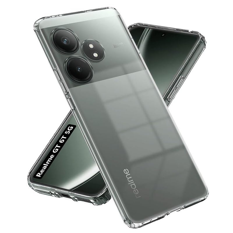 Nishtech غطاء خلفي شفاف هجين ناعم رفيع مضاد للغبار لجهاز Realme GT 6T 5G مع حماية الكاميرا - Image 1