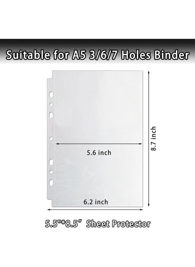 AZATUS 40 Pack Sheet Protectors 5.5x8.5"Photocard Sleeves for 6 Ring A5 Binder, A5 Binder 6 Ring (80 Pockets) - Image 2