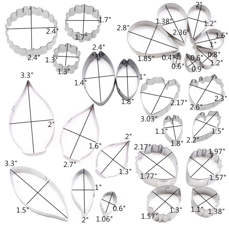 Colorkitchenware 26Pcs Stainless Steel Gum Paste Flower and Leaf Cutter Set Fondant Flower Cookie Cutter Sugarcraft Flower Making Tool for Wedding Birthday Cake Decorating - Image 4