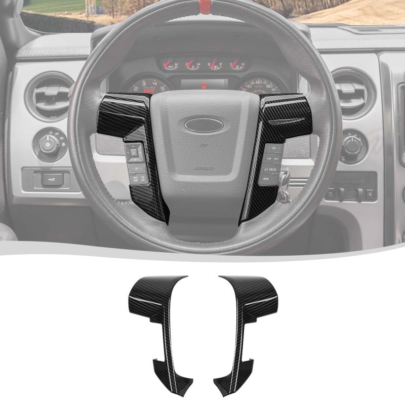 Voodonala for Ford F150 Raptor 20092014 Center Steering Wheel Panel Cover Compatible with Ford F150 Raptor 20092014 Carbon Fiber Only for Raptor
