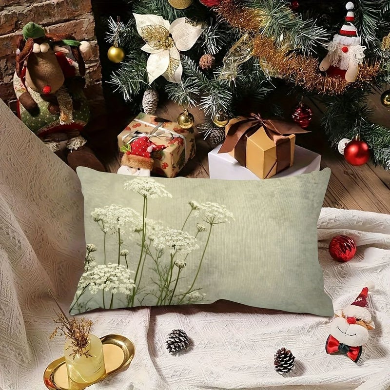 2Pcs Super Soft Plush Throw Pillows Queen Annes Lace Print 12x20 Inch Sofa Bedroom Decor - Image 4
