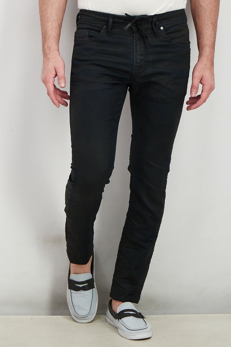 DIESEL Men Regular Fit Drawstring Wash Pants, Midnight - Image 1
