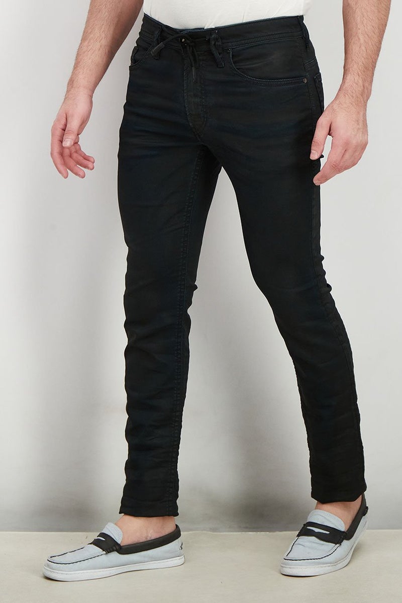 DIESEL Men Regular Fit Drawstring Wash Pants, Midnight - Image 3