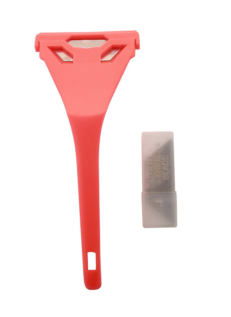 LAWAZIM - Plastic Handle Paint Scraper with Extra Blades-Putty Knives Window Glass Window cleaning Squeegee Razor blade Scraper Hard Water Stain Soap Scum Sticker Decal Removal on Shower door Car Window - Image 1