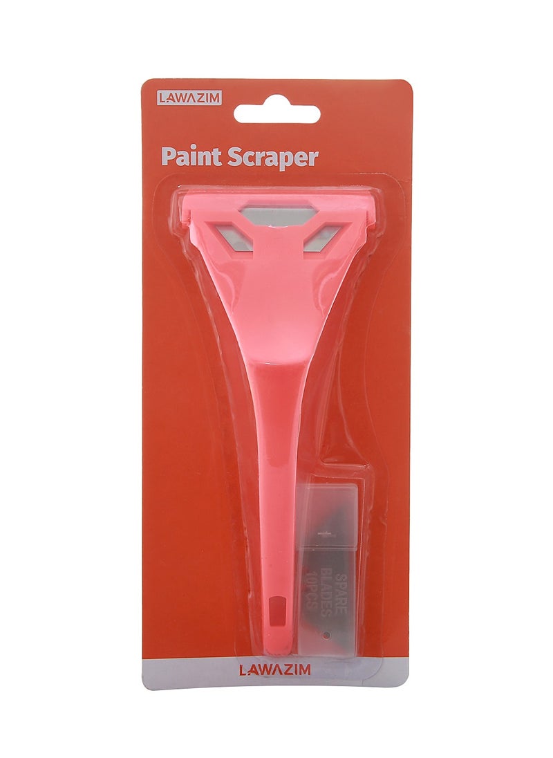 LAWAZIM - Plastic Handle Paint Scraper with Extra Blades-Putty Knives Window Glass Window cleaning Squeegee Razor blade Scraper Hard Water Stain Soap Scum Sticker Decal Removal on Shower door Car Window - Image 1