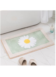 Bluejw Daisy Bath Mat Non-Slip Soft Adorable Boho Floral Bath Rugs Machine Washable Bathtub Mat Water Absorbent Plush Shaggy Carpet Thick Bathroom Kitchen Floor Microfiber Doormat 45x65cm  - Image 1
