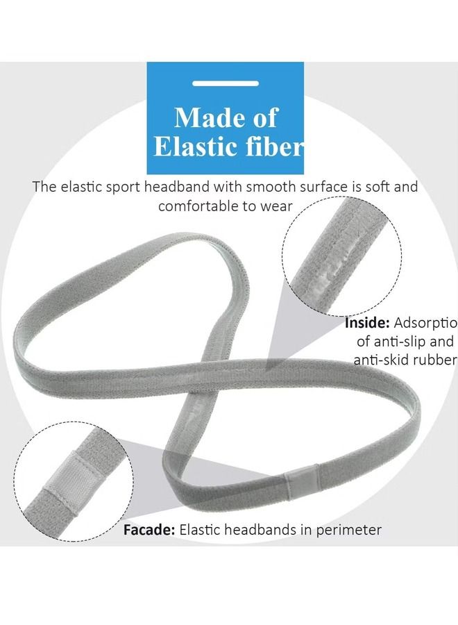 Generic Sport Headbands, 4 Pcs Thick Non-Slip Hair Headbands for Women and Men, Elastic Sport Hairband Athletic Head Bands for Gym Hockey Football Tennis Yoga(Black, White, Grey, Royal Blue) - Image 3