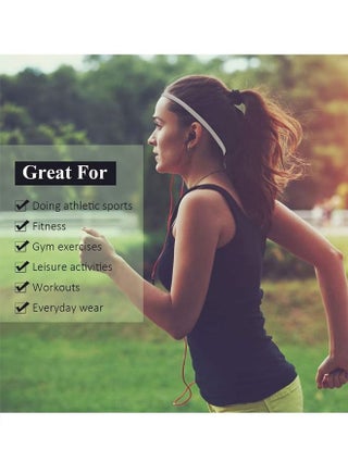 Sport Headbands, 4 Pcs Thick Non-Slip Hair Headbands for Women and Men, Elastic Sport Hairband Athletic Head Bands for Gym Hockey Football Tennis Yoga(Black, White, Grey, Royal Blue) - view 4