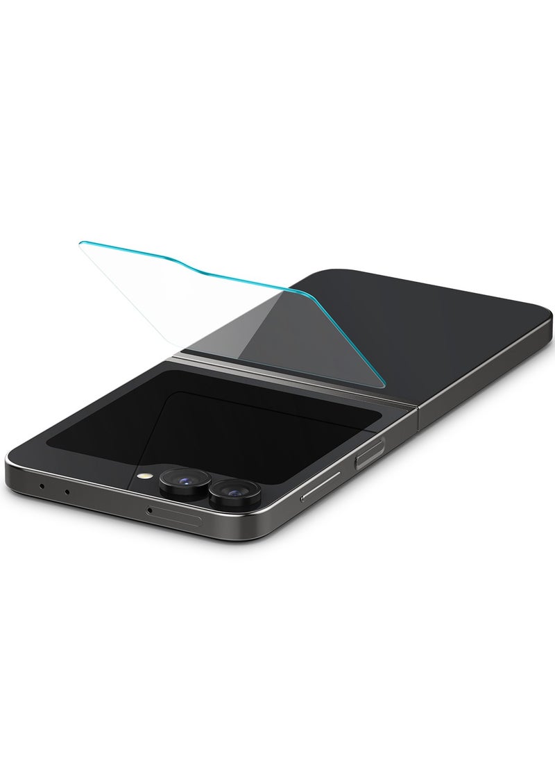 واقي شاشة GLASTR EZ-Fit لهاتف Samsung Galaxy Z Flip 6 من الزجاج المقوى للشاشة الأمامية الخارجية - [عبوة من قطعتين]