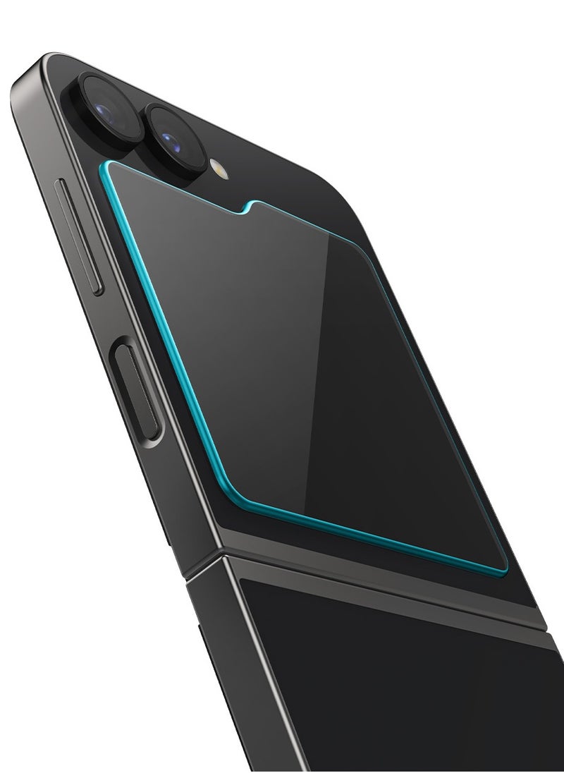 واقي شاشة GLASTR EZ-Fit لهاتف Samsung Galaxy Z Flip 6 من الزجاج المقوى للشاشة الأمامية الخارجية - [عبوة من قطعتين]