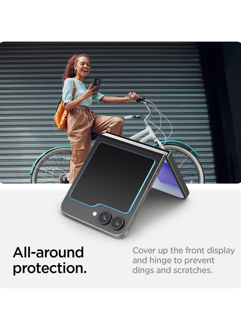 واقي شاشة GLASTR EZ-Fit لهاتف Samsung Galaxy Z Flip 6 من الزجاج المقوى للشاشة الأمامية الخارجية - [عبوة من قطعتين]