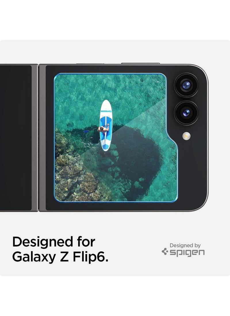 واقي شاشة GLASTR EZ-Fit لهاتف Samsung Galaxy Z Flip 6 من الزجاج المقوى للشاشة الأمامية الخارجية - [عبوة من قطعتين]