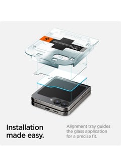 Spigen GLAStR EZ-Fit Samsung Galaxy Z Flip 6 Screen Protector Tempered Glass for outer Front Screen - [2 PACK]  - Image 3