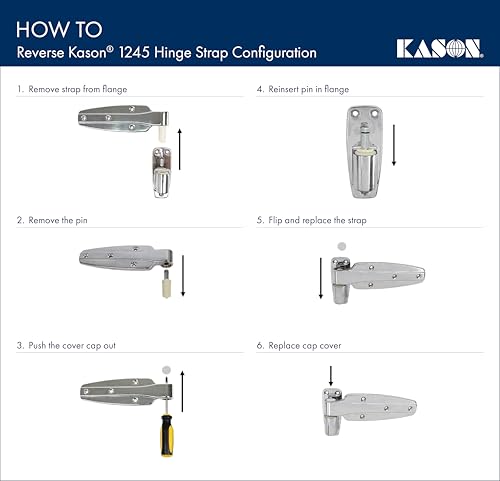 Kason 1245 Reversible Cam-Rise Hinge, 1 to 1/8 Inch Offset, 11245000040 - Image 5