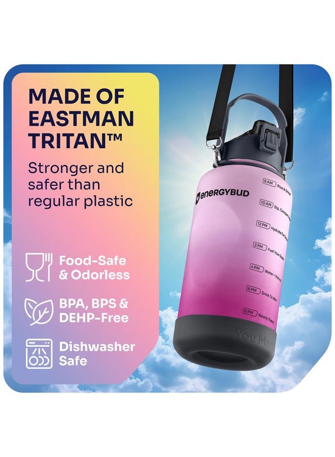 EnergyBud 1 Gallon Water Bottle | Eastman Tritan Material: Food-Safe 1 Gallon Water Jug, No BPA, BPS, DEHP | Gallon Jug w/ 6-in-1 Cap, Straw; Leakproof - Image 2