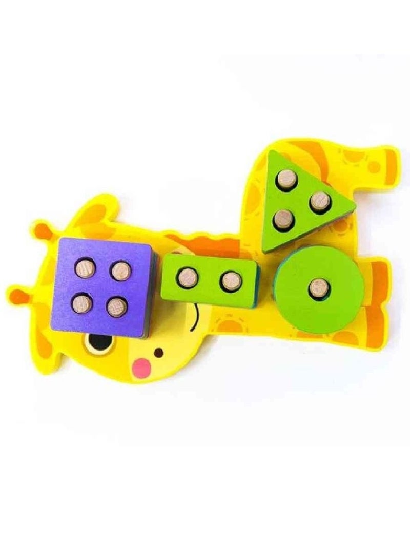 UKR Giraffe Sorting Shapes Puzzle – Educational Multicolored Toy for Kids | Learning Activity for Toddlers | Shape Sorting Toy for Early Childhood Development | Interactive Puzzle for Boys &  Girls - Image 4